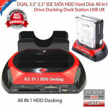 Carica l'immagine nel visualizzatore di Gallery, DOCK DOCKING STATION HARD DISK 3,5 2,5 SATA IDE 2 HD HDD BOX CASE USB SD TF MS