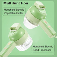 Carica l'immagine nel visualizzatore di Gallery, Robot da cucina 4 in 1 Tritatrice per verdure Set di tagliaverdure elettrico