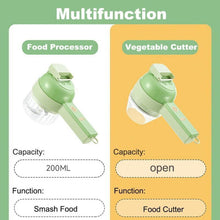 Carica l'immagine nel visualizzatore di Gallery, Robot da cucina 4 in 1 Tritatrice per verdure Set di tagliaverdure elettrico