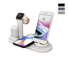 Carica l'immagine nel visualizzatore di Gallery, Stazione di Ricarica Wireless 3 in1 QI Smartphone Auricolari Smartwatch USB