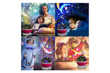 Carica l'immagine nel visualizzatore di Gallery, Lampada effetto cielo stellato proiettore rotante luce led notturna bambini