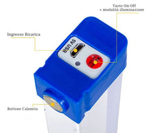 Carica l'immagine nel visualizzatore di Gallery, Lampada Emergenza LED Luce Fredda 17CM Batteria Ricaricabile Torcia Portatile