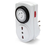 Carica l'immagine nel visualizzatore di Gallery, Presa Elettrica Temporizzata 24h Programmatore Meccanico Spina Analogica Bianca
