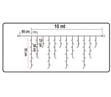 Carica l'immagine nel visualizzatore di Gallery, Tenda Luminosa Natalizia 10M 300 LED Bianco Freddo Cascata Luminosa Prolungabile