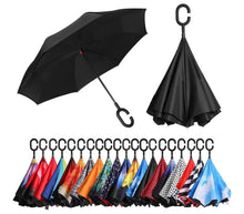 Carica l'immagine nel visualizzatore di Gallery, Ombrello Inverso Reversibile Antivento Pioggia Apertura al Contrario Grande