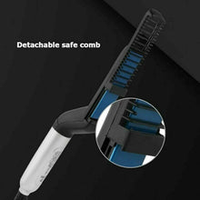 Carica l'immagine nel visualizzatore di Gallery, PIASTRA STYLING PER UOMO CAPELLI BARBA LISCIANTE SPAZZOLA ELETTRICA PETTINE