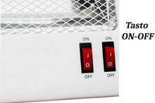 Lade das Bild in den Galerie-Viewer, Stufa elettrica caldobagno stufetta alogena quarzo termoventilatore JORDAN 800W