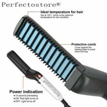 Carica l'immagine nel visualizzatore di Gallery, PIASTRA STYLING PER UOMO CAPELLI BARBA LISCIANTE SPAZZOLA ELETTRICA PETTINE