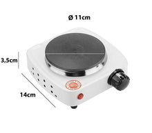 Carica l'immagine nel visualizzatore di Gallery, Mini Fornello Elettrico Piastra Singola Ghisa 500W Portatile Da Viaggio