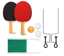 Carica l'immagine nel visualizzatore di Gallery, Set Ping Pong Racchette Rete con Morsetti 3 Palline Gioco Tennis da Tavolo
