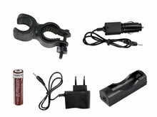 Carica l'immagine nel visualizzatore di Gallery, TORCIA TATTICA MILITARE LED T6 100000 LUMENS 80000W BICI ZOOM LUCE RICARICABILE