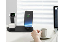 Carica l'immagine nel visualizzatore di Gallery, Stazione di Ricarica Wireless 3 in1 QI Smartphone Auricolari Smartwatch USB