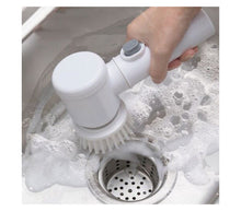 Carica l'immagine nel visualizzatore di Gallery, Spazzola Elettrica Pulizia Cucina Piastrelle Bagno Rotante 3Testine Ricaricabile