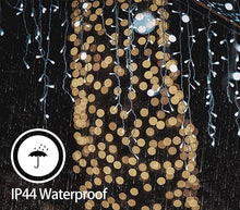 Carica l'immagine nel visualizzatore di Gallery, Tenda Luminosa Natalizia 10M 300 LED Bianco Freddo Cascata Luminosa Prolungabile