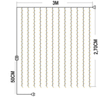 Carica l'immagine nel visualizzatore di Gallery, Tenda Luminosa Natalizia 3x2.70M Cascata Luci Di Natale LED Luce Fredda