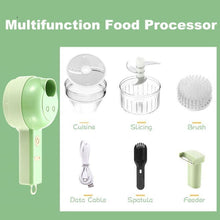 Carica l'immagine nel visualizzatore di Gallery, Robot da cucina 4 in 1 Tritatrice per verdure Set di tagliaverdure elettrico