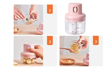 Carica l'immagine nel visualizzatore di Gallery, Mini Tritatutto Elettrico Macinatore 3 Lame 250ml Senza Fili Ricarica USB E-186