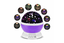 Carica l'immagine nel visualizzatore di Gallery, Lampada effetto cielo stellato proiettore rotante luce led notturna bambini