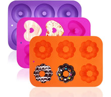 Carica l'immagine nel visualizzatore di Gallery, Stampo Per Ciambelle In Silicone 3pz Stampo Per Dolci Antiaderente Colorato