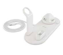 Carica l'immagine nel visualizzatore di Gallery, Stazione di Ricarica Wireless 3 in1 QI Smartphone Auricolari Smartwatch USB