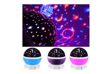 Carica l'immagine nel visualizzatore di Gallery, Lampada effetto cielo stellato proiettore rotante luce led notturna bambini