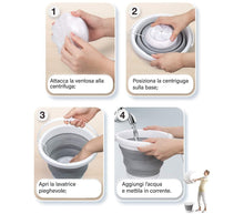 Carica l'immagine nel visualizzatore di Gallery, Mini Lavatrice Pieghevole Con Centrifuga USB Secchiello Per Bucato Portatile