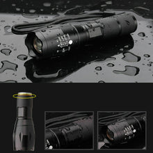 Carica l'immagine nel visualizzatore di Gallery, TORCIA TATTICA MILITARE LED T6 100000 LUMENS 80000W BICI ZOOM LUCE RICARICABILE