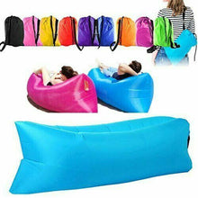 Carica l'immagine nel visualizzatore di Gallery, MATERASSINO GONFIABILE AIR SOFA POUF SACCO LETTO DIVANO SPIAGGIA MARE MONTAGNA