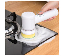 Carica l'immagine nel visualizzatore di Gallery, Spazzola Elettrica Pulizia Cucina Piastrelle Bagno Rotante 3Testine Ricaricabile