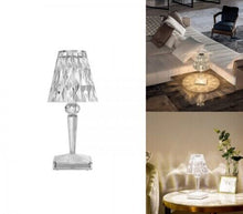 Carica l'immagine nel visualizzatore di Gallery, Lampada Tavolo Diamantata Ricaricabile USB Effetto Cristallo Luce Decorativa
