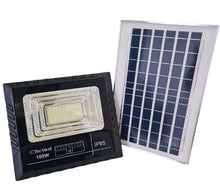 Carica l'immagine nel visualizzatore di Gallery, Faro LED Solare 100W Con Pannello Solare Indicatore Carica Luce Fredda Clicled