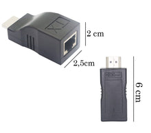 Carica l'immagine nel visualizzatore di Gallery, Estensore HDMI Cavo Adattatore HDMI Maschio - RJ45 Femmina Cavo Cat 5/6 Q-HD5