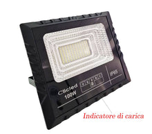 Carica l'immagine nel visualizzatore di Gallery, Faro LED Solare 100W Con Pannello Solare Indicatore Carica Luce Fredda Clicled
