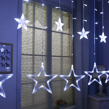 Carica l'immagine nel visualizzatore di Gallery, CATENA LUMINOSA STELLA LUCE BIANCO CALDO STELLE LUCI LED NATALE FESTE ADDOBBI