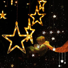 Carica l'immagine nel visualizzatore di Gallery, CATENA LUMINOSA STELLA LUCE BIANCO CALDO STELLE LUCI LED NATALE FESTE ADDOBBI