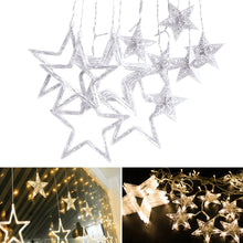 Carica l'immagine nel visualizzatore di Gallery, CATENA LUMINOSA STELLA LUCE BIANCO CALDO STELLE LUCI LED NATALE FESTE ADDOBBI
