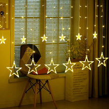 Carica l'immagine nel visualizzatore di Gallery, CATENA LUMINOSA STELLA LUCE BIANCO CALDO STELLE LUCI LED NATALE FESTE ADDOBBI