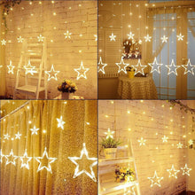 Carica l'immagine nel visualizzatore di Gallery, CATENA LUMINOSA STELLA LUCE BIANCO CALDO STELLE LUCI LED NATALE FESTE ADDOBBI