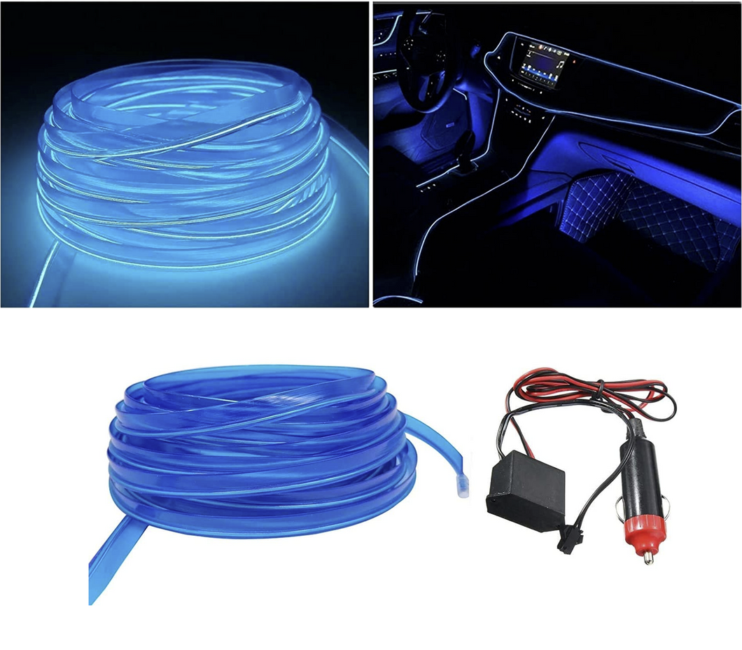 Striscia LED per Interni Auto 3M Luce Decorativa Atmosfera Tagliabile Blu