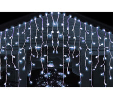 Carica l&#39;immagine nel visualizzatore di Gallery, Tenda Luminosa Natalizia 10M 300 LED Bianco Freddo Cascata Luminosa Prolungabile
