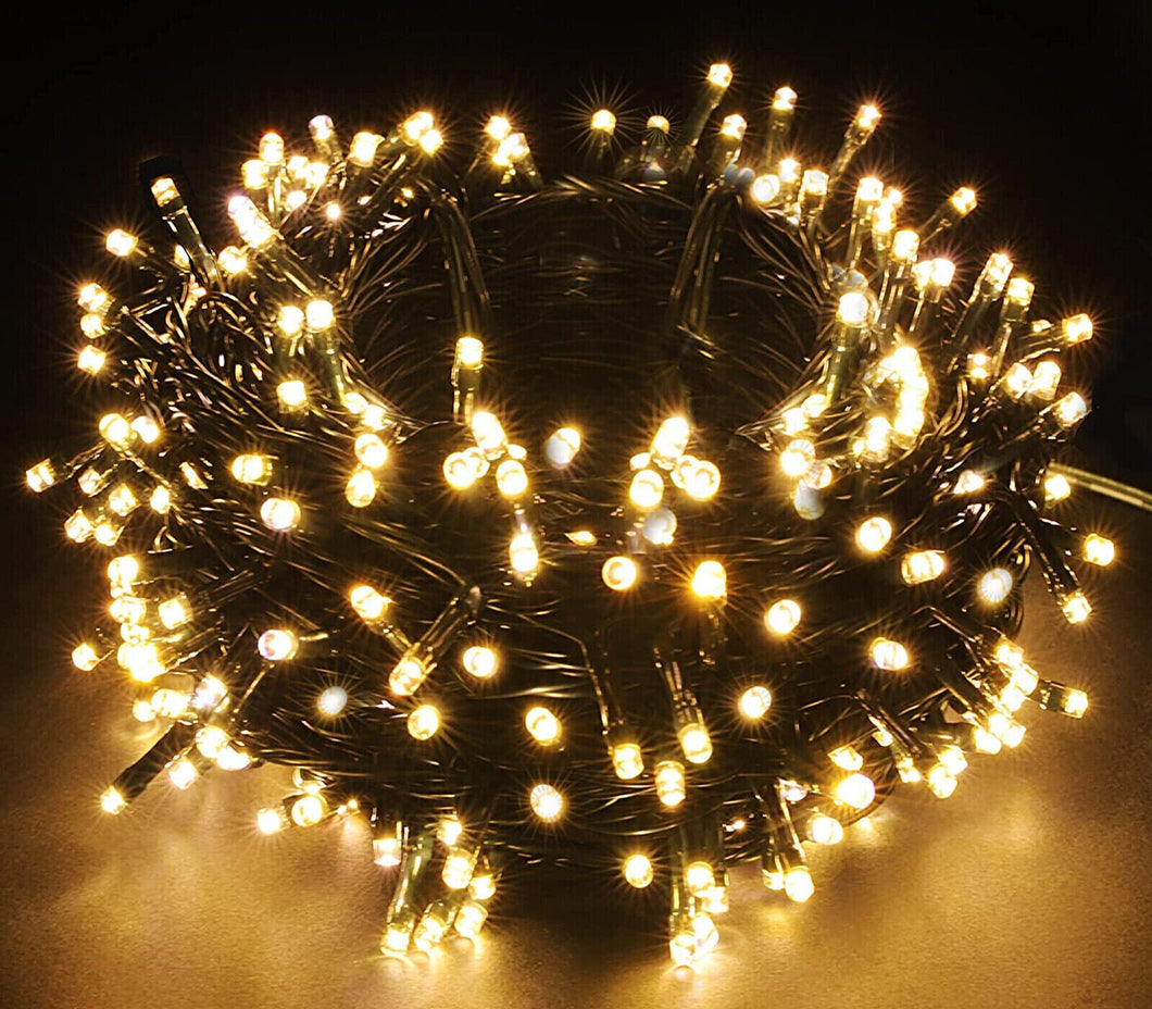 Luci Per Albero Di Natale 200 LED Minilucciole 12MT Catena Luminosa Luce Calda