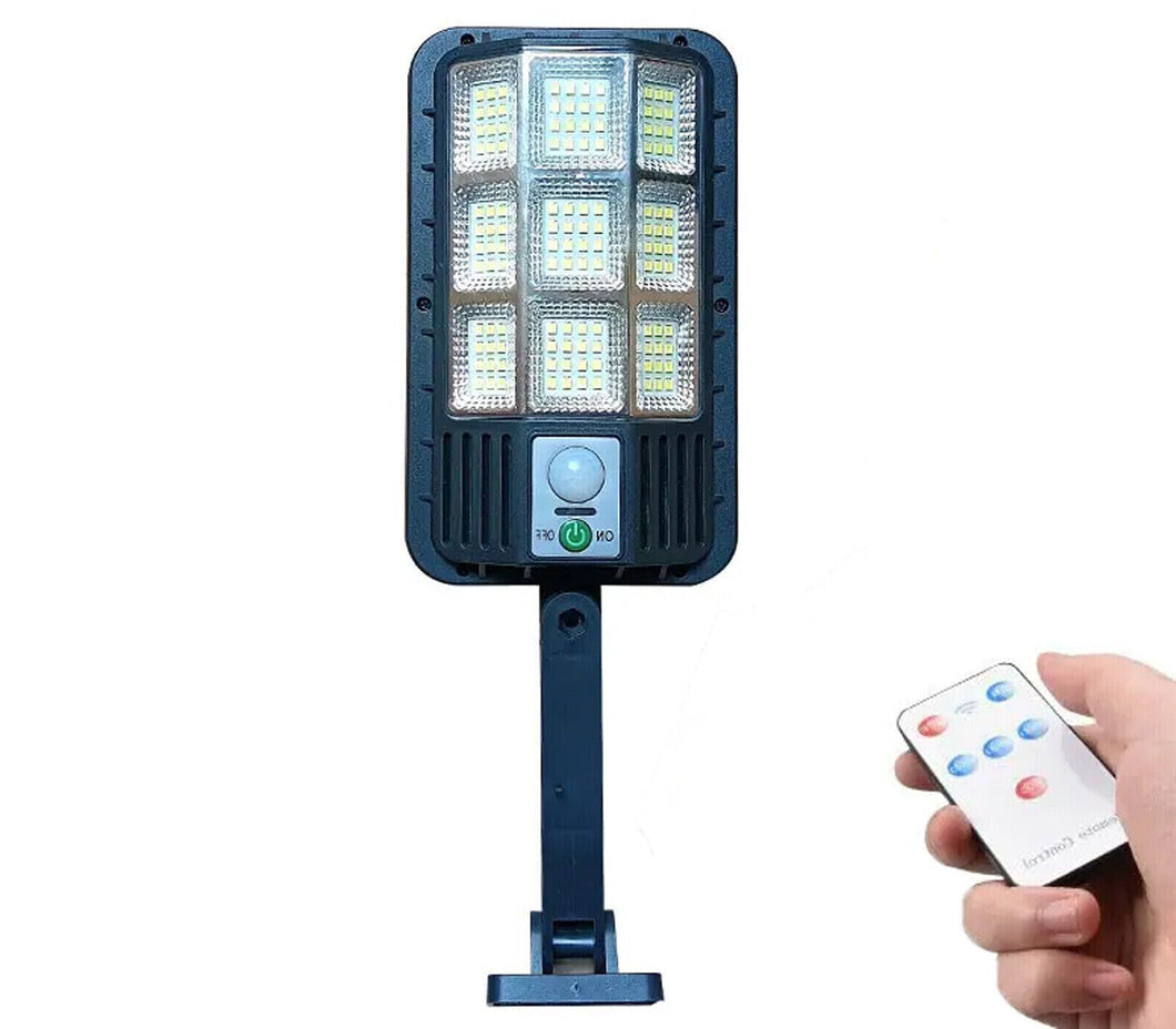 Lampione Solare 136 LED Esterno Luce Fredda Sensore Movimento Controllo Remoto