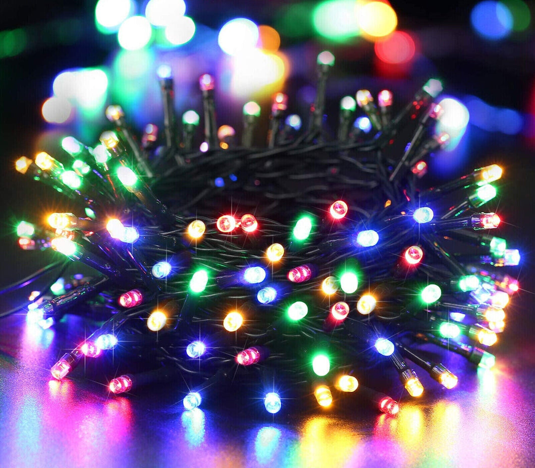 Luci Per Albero di Natale 100LED Minilucciole RGB 8MT Catena Luminosa Natalizia