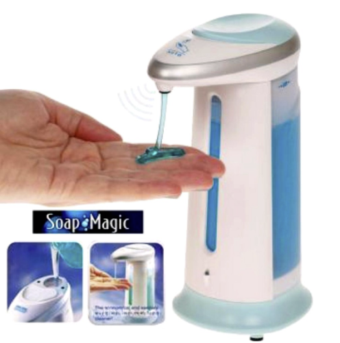 DISPENSER PORTA SAPONE EROGATORE DOSATORE AUTOMATICO MAGIC SOAP INFRAROSSI