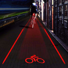Carica l&#39;immagine nel visualizzatore di Gallery, Laser and LED Rear Bike Bicycle Tail Light
